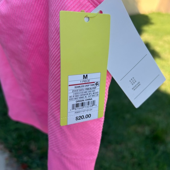 Target Pink Ribbed Seamless Crop Tank - Picture 5 of 6